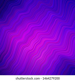 Light Purple, Pink vector template with bent lines. Colorful abstract illustration with gradient lines. A completely new template for your design.