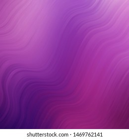 Light Purple, Pink vector template with curved lines. Colorful abstract illustration with gradient curves. Pattern for websites, landing pages.
