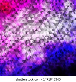 Light Purple, Pink vector template with lines, triangles. Gradient triangles in abstract style on simple form. Best design for posters, banners.