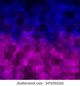 Light Purple, Pink vector template in hexagonal style. Abstract illustration with colorful hexagons. Design for website posters, banners.