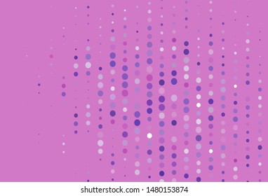 Light Purple, Pink vector template with circles. Blurred bubbles on abstract background with colorful gradient. Pattern for futuristic ad, booklets.