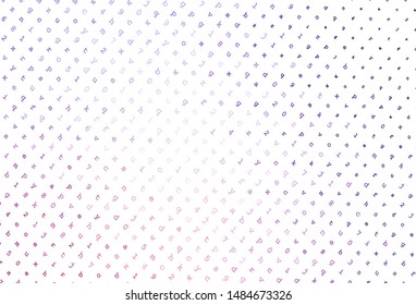 Light Purple, Pink vector template with isolated letters. Shining illustration with ABC symbols on abstract template. Smart design for promotion of university.