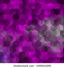 Light Purple, Pink vector template in hexagonal style. Glitter abstract illustration in hexagonal style. Pattern for ads, leaflets.