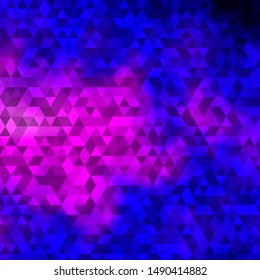 Light Purple, Pink vector template with crystals, triangles. Glitter abstract illustration with triangular shapes. Pattern for websites.