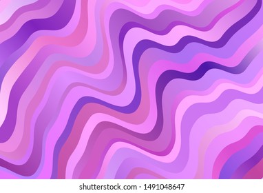 Light Purple, Pink vector template with lines. Modern gradient abstract illustration with bandy lines. The best colorful design for your business.