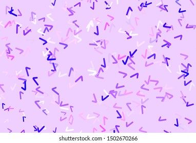 Light Purple, Pink vector template with bent lines. Colorful illustration in simple style with gradient. A completely new template for your design.