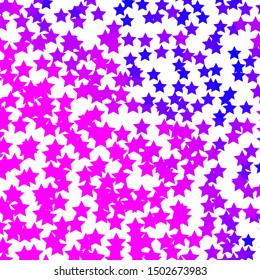 Light Purple, Pink vector template with neon stars. Colorful illustration with abstract gradient stars. Pattern for wrapping gifts.