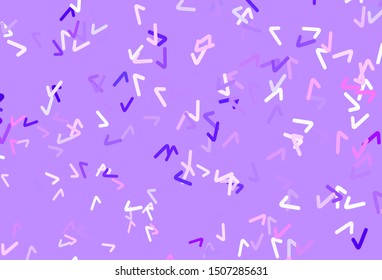 Light Purple, Pink vector template with bent lines. A shining illustration, which consists of curved lines. Colorful wave pattern for your design.