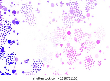 Light Purple, Pink vector template with chaotic shapes. Decorative design in abstract style with random forms. Simple design for your web site.