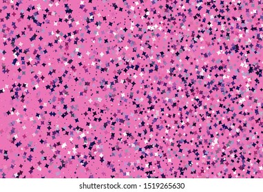 Light Purple, Pink vector template with sky stars. Glitter abstract illustration with colored stars. Pattern for futuristic ad, booklets.