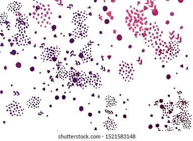 Light Purple, Pink vector template with chaotic shapes. Decorative design in abstract style with random forms. Simple design for your web site.