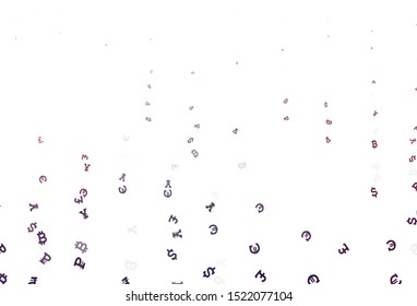 Light Purple, Pink vector template with currency. Modern abstract illustration with symbols of digital money. Design for business advert of economic, wealth.