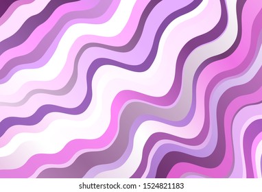 Light Purple, Pink vector template with bent lines. Geometric illustration in abstract style with gradient.  Brand new design for your ads, poster, banner.