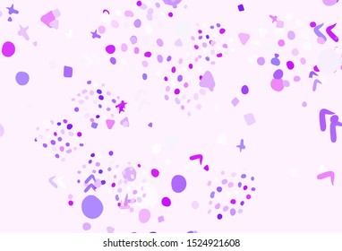 Light Purple, Pink vector template with chaotic shapes. Modern abstract illustration with colorful random forms. Simple design for your web site.