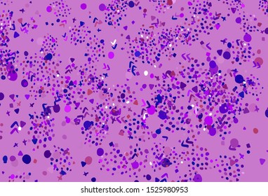 Light Purple, Pink vector template with chaotic shapes. Decorative design in abstract style with random forms. Elegant design for wallpapers.