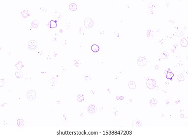 Light Purple, Pink vector template with organic meal. Colorful decorative design of snacks in doodle style. Pattern for ad, booklets, leaflets of restaurants.