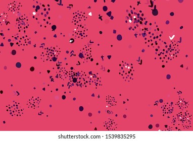 Light Purple, Pink vector template with chaotic shapes. Decorative design in abstract style with random forms. Simple design for your web site.