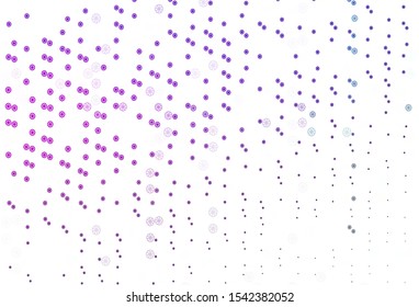 Light Purple, Pink vector template with ice snowflakes. Decorative shining illustration with snow on abstract template. The template can be used as a new year background.