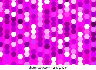 Light Purple, Pink vector template in hexagonal style. Illustration with set of colorful hexagons. Pattern for texture of wallpapers.