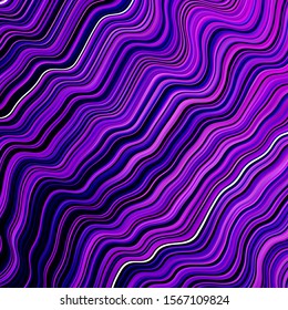Light Purple, Pink vector template with curved lines. Colorful illustration in abstract style with bent lines. Pattern for commercials, ads.