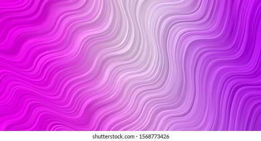 Light Purple, Pink vector template with wry lines. Gradient illustration in simple style with bows. Pattern for ads, commercials.