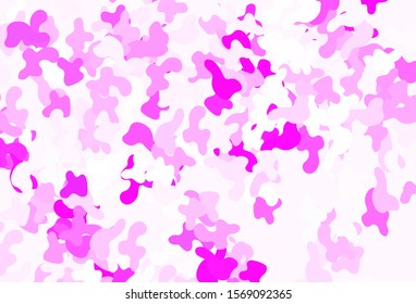 Light Purple, Pink vector template with chaotic shapes. Decorative design in abstract style with random forms. Elegant design for wallpapers.