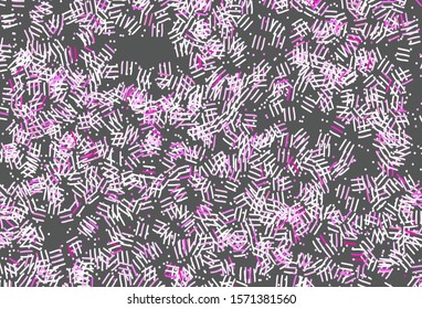 Light Purple, Pink vector template with repeated sticks, dots. Lines on blurred abstract background with gradient. Best design for your ad, poster, banner.