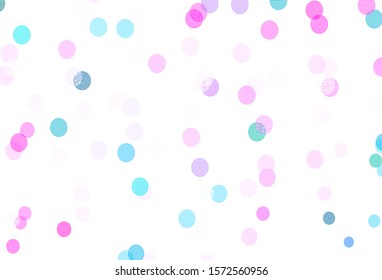 Light Purple, Pink vector template with ice snowflakes. Glitter abstract illustration with crystals of ice. Template for a new year background.