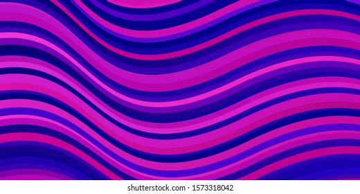 Light Purple, Pink vector template with wry lines. Colorful illustration in circular style with lines. Pattern for booklets, leaflets.