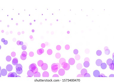 Light Purple, Pink vector template with circles. Glitter abstract illustration with blurred drops of rain. Pattern for beautiful websites.