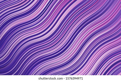 Light Purple, Pink vector template with bent lines. Glitter abstract illustration with wry lines. Pattern for your business design.