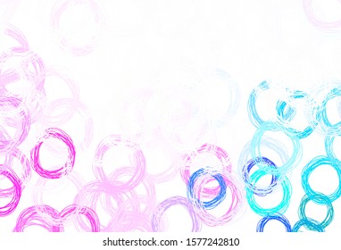Light Purple, Pink vector template with circles. Illustration with set of shining colorful abstract circles. Design for poster, banner of websites.