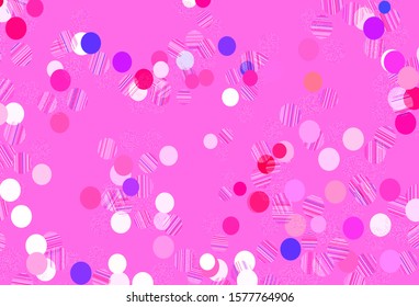 Light Purple, Pink vector template with circles. Modern abstract illustration with colorful water drops. Design for your business advert.