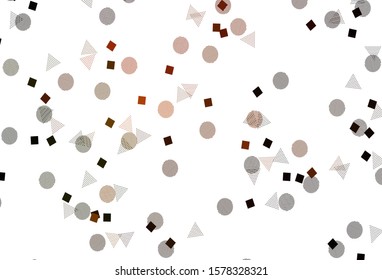 Planta vectorial rosa pálido con cristales, círculos, cuadrados. Círculos, líneas, rhombus con gradiente colorido. Patrón para comerciales.