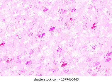 Light Purple, Pink vector template with chaotic shapes. Decorative design in abstract style with random forms. Background for a cell phone.
