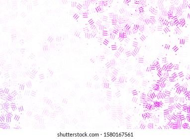 Light Purple, Pink vector template with repeated sticks, dots. Colorful shining illustration with lines on abstract template. Smart design for your business advert.