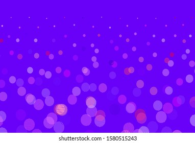 Light Purple, Pink vector template with circles. Beautiful colored illustration with blurred circles in nature style. Pattern for textures of wallpapers.