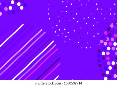 Light Purple, Pink vector template with circles. Glitter abstract illustration with blurred drops of rain. Pattern for ads, leaflets.