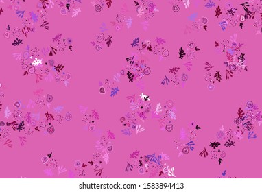 Light Purple, Pink vector template with chaotic shapes. Modern abstract illustration with colorful random forms. Elegant design for wallpapers.