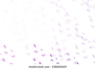 Light Purple, Pink vector template with 30, 50, 90% selling. Abstract illustration with colorful gradient symbols of sales. Template for season sales, shopping ads.
