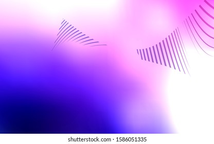 Light Purple, Pink vector template with lines. A sample with blurred curved shapes. The best blurred design for your business.