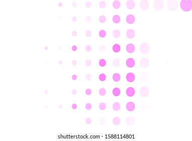 Light Purple, Pink vector template with circles. Beautiful colored illustration with blurred circles in nature style. Pattern for textures of wallpapers.