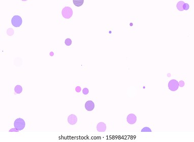 Light Purple, Pink vector template with circles. Blurred decorative design in abstract style with bubbles. Design for poster, banner of websites.