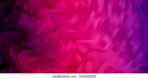 Light Purple, Pink vector template with curves. Bright sample with colorful bent lines, shapes. Best design for your ad, poster, banner.