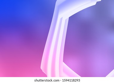 Light Purple, Pink vector template with curved lines. Shining colorful illustration in simple style. Abstract design for your web site.
