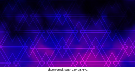 Light Purple, Pink vector template with crystals, triangles. Illustration with set of colorful triangles. Best design for posters, banners.