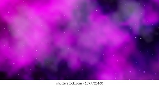 Light Purple, Pink vector template with neon stars. Colorful illustration with abstract gradient stars. Design for your business promotion.