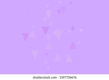 Light Purple, Pink vector template with crystals, circles. Glitter abstract illustration with spheres, triangular lines. Pattern for websites.