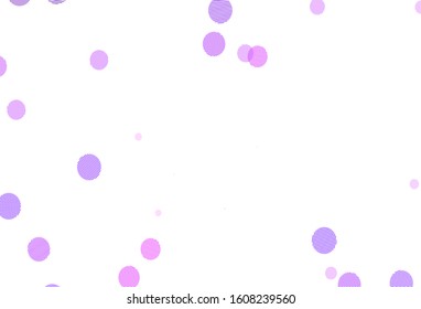 Light Purple, Pink vector template with circles. Modern abstract illustration with colorful water drops. Pattern for futuristic ad, booklets.