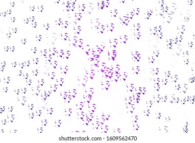 Light Purple, Pink vector template with crystals, triangles. Decorative design in abstract style with triangles. Template for wallpapers.